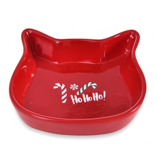 Barry King Miska ceramiczna dla kota Ho Ho Ho - czerwona