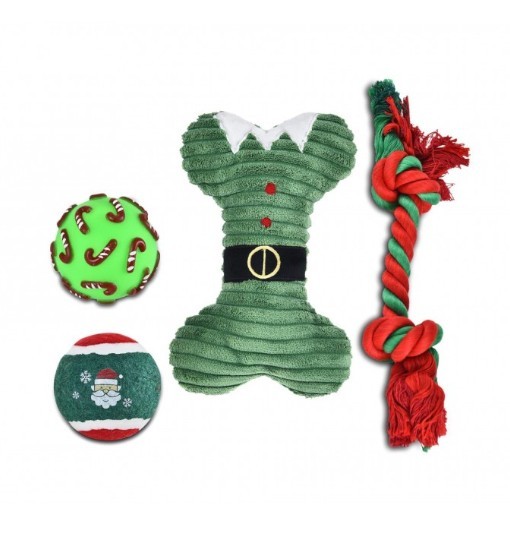 Barry King Zestaw zabawek świątecznych dla psa /zielony