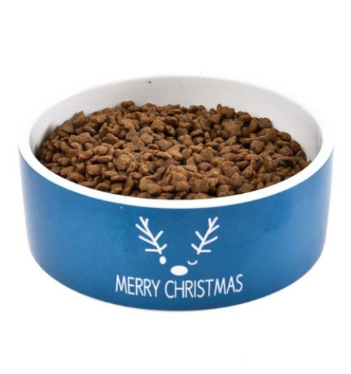 Barry King Miska ceramiczna dla psa Merry Christmas /niebieska