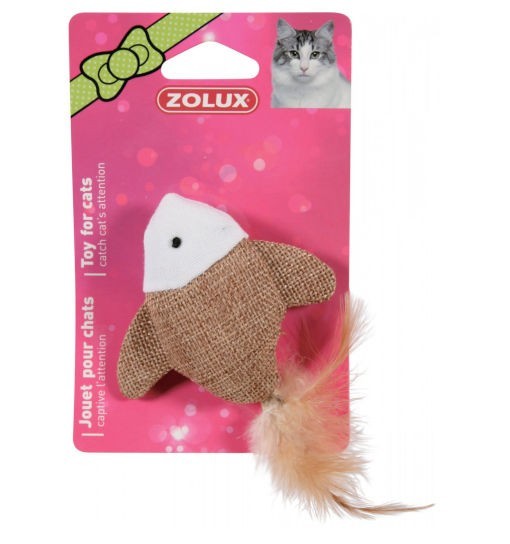 Zolux Zabawka dla kota - ryba z piórkiem 7,5cm
