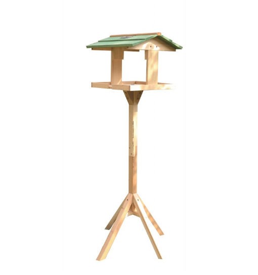Garden&Fun Karmnik dla ptaków wolnostojący, drewniany z lampką solarną 36x34x112cm
