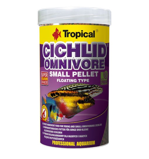 Tropical Cichlid Omnivore Small Pellet - wieloskładnikowy pokarm dla młodych i mniejszych gatunków wszystkożernych pielęgnic