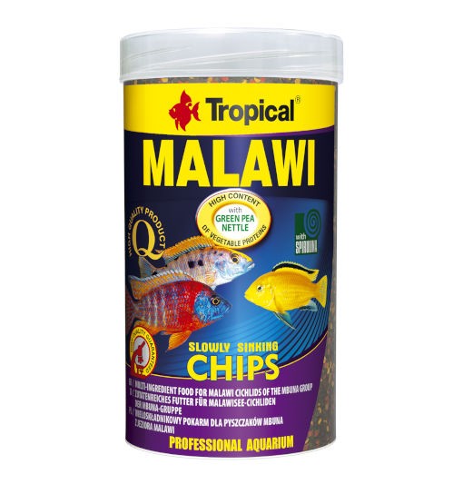 Tropical Malawi Chips - wieloskładnikowy pokarm w postaci niewielkich chipsów dla pyszczaków