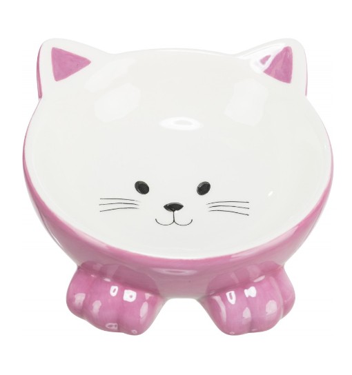 Trixie Podwyższana miska ceramiczna dla kota w kształcie głowy kota 150ml