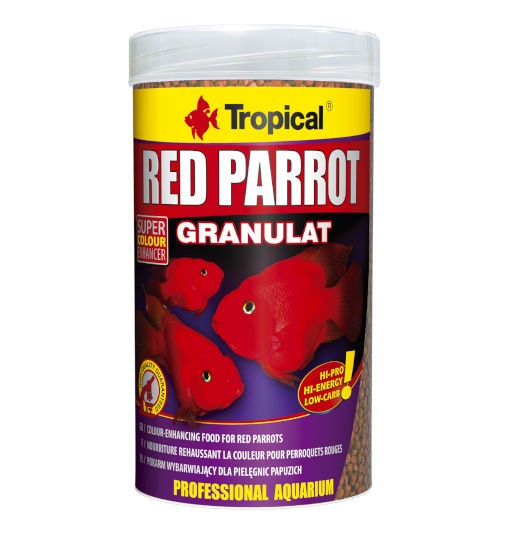 Tropical Red Parrot Granulat - wybarwiający pokarm w formie granulatu dla pielęgnic papuzich