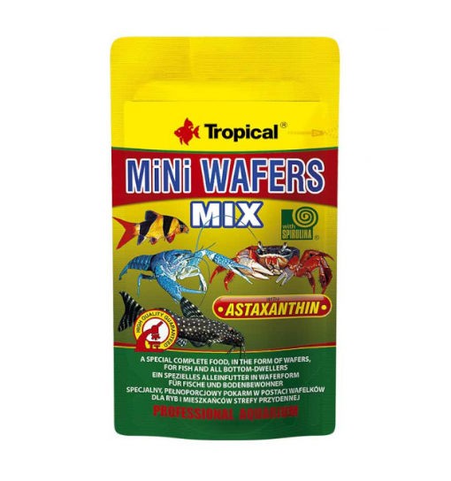 Tropical Mini Wafers Mix - wieloskładnikowy pokarm w formie niewielkich, tonących wafelków