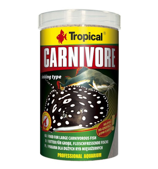 Tropical Carnivore 1000ml - wysokobiałkowy pokarm w formie tonącego granulatu