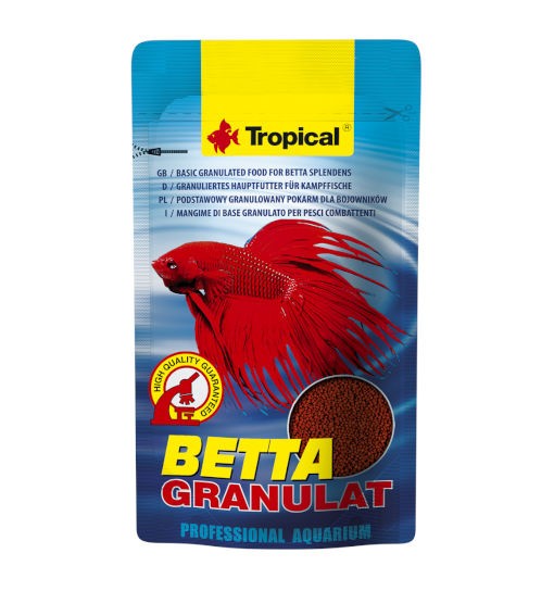 Tropical Betta Granulat 10g - pokarm w formie pływającego, drobnego granulatu dla bojowników