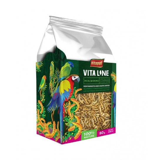 Vitapol Vitaline larwy mącznika dla papug i ptaków egzotycznych 80g