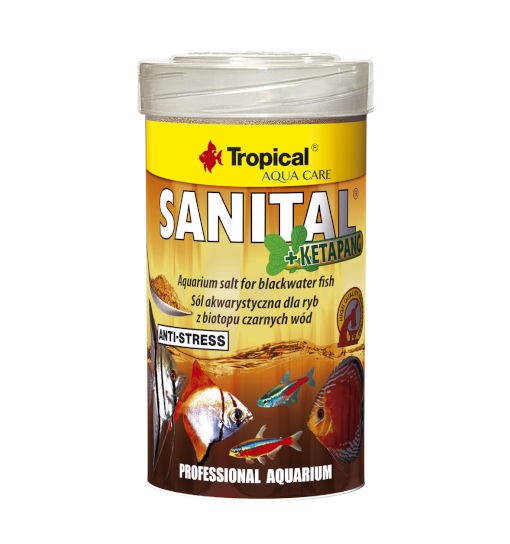 Tropical Sanital Plus Ketapang 100ml - sól akwarystyczna z ekstraktami z liści ketapangu