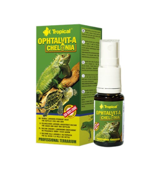 Tropical Ophtalvit-A Chelonia 15ml - balsam lawendowo-świetlikowy przeznaczony do pielęgnacji skóry i oczu gadów