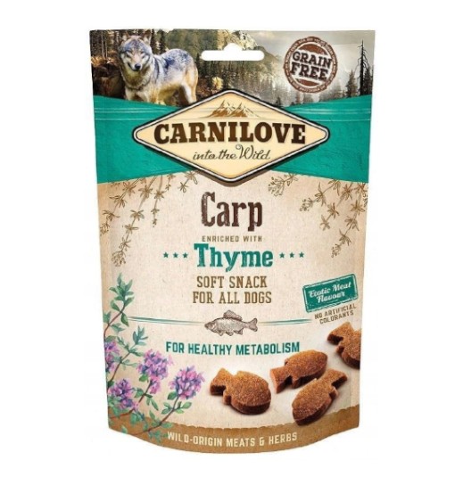 Carnilove Przysmak dla psa Semi Moist Snack Carp enriched with Thyme 200g - miękkie przysmaki z karpiem i tymiankiem