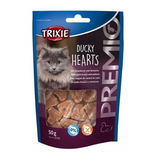 Trixie Przysmak dla kota PREMIO Hearts Light 50g - pierś z kaczki z mintajem