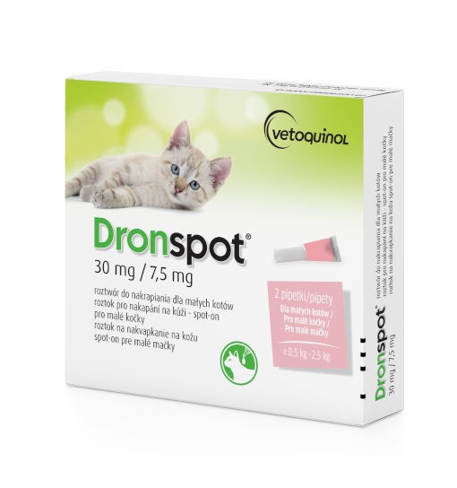 Vetoquinol Dronspot dla małych kotów 2x0,35ml - krople odrobaczające