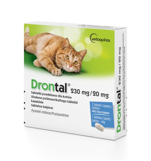 Vetoquinol Drontal - tabletki przeciw pasożytom dla kotów /2 tabletki