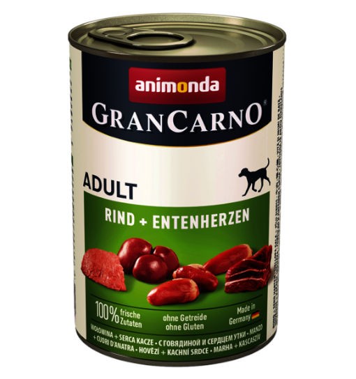 Animonda GRANCARNO adult puszka dla psa - wołowina/kacze serca
