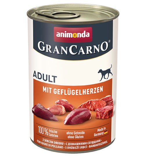 Animonda GRANCARNO adult puszka dla psa - wieprzowina/serca drobiowe