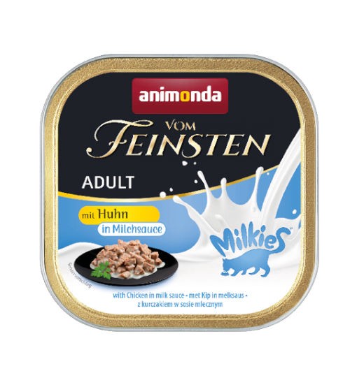 Animonda VOM FEINSTEN Milkies adult cat szalka 100g - kawałki kurczaka w mlecznym sosie