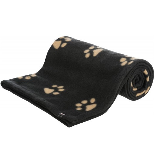 TRIXIE Koc dla psa "BARNEY" 150x100cm czarny w beżowe łapki