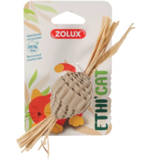 Zolux Zabawka dla kota ETHICAT - piłka z tektury i liście kukurydzy