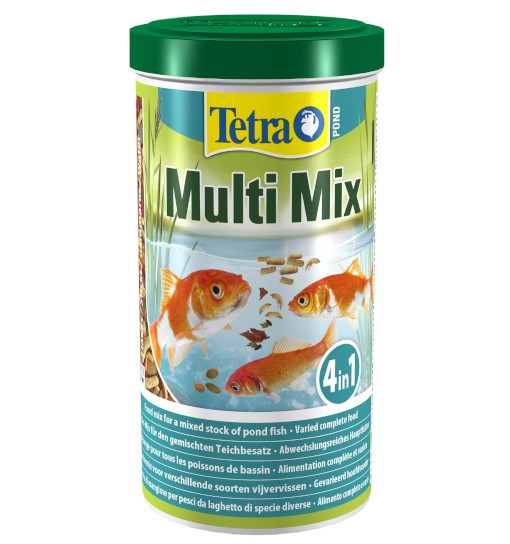 Tetra Pond Multi Mix 1L - mieszanka płatków, pałeczek i kiełża