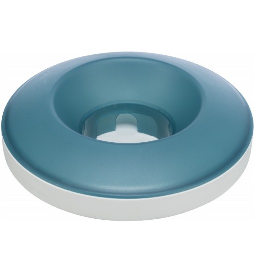 TRIXIE Slow Feeding Rocking Bowl miska spowalniająca jedzenie 0,5l/23cm, plastik/TPR - szara/niebieska