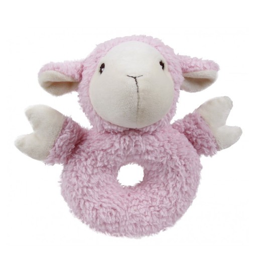 Barry King Owca, pluszowy ring z dźwiękiem, 18x15cm, różowy