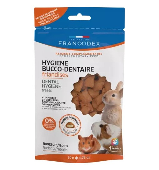 FRANCODEX Przysmak do higieny jamy ustnej dla gryzoni i królików 50 g