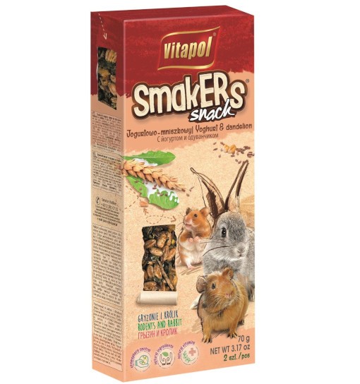 Vitapol Smakers Snack jogurtowo-mniszkowy dla gryzoni i królika 2 szt 90g