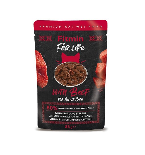 Fitmin For Life Cat Pouch Adult Beef 85g /saszetka
