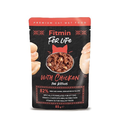 Fitmin For Life Cat Pouch Kitten Chicken 85g /saszetka