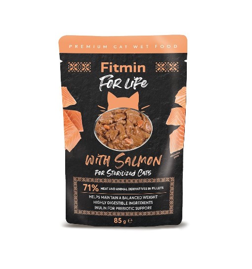 Fitmin For Life Cat Pouch Sterilized Salmon 85g /saszetka