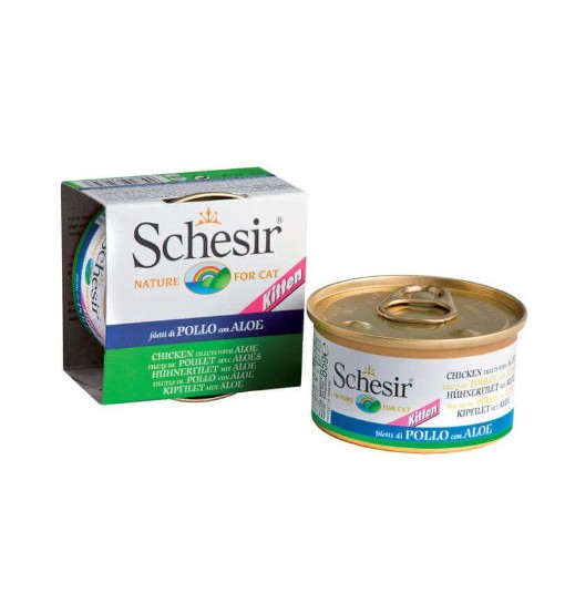 Schesir (kot) - puszka 85g - Filety z kurczaka z aloesem dla kociąt