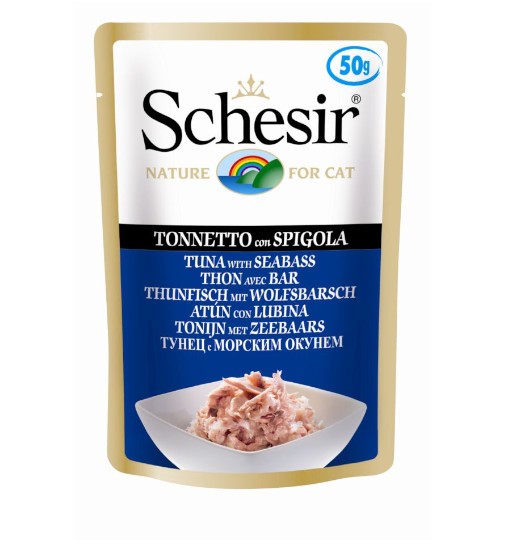 Schesir (kot) - saszetka 50g - Tuńczyk z okoniem morskim