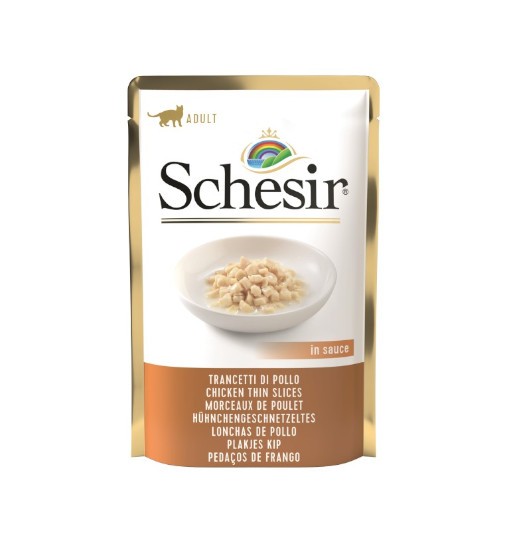 Schesir (kot) - saszetka 85g - Cienkie paseczki kurczaka w sosie