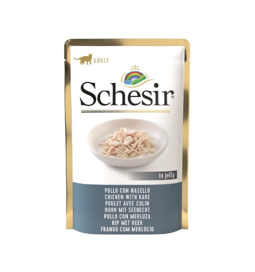 Schesir (kot) - saszetka 85g - Filety z kurczaka z morszczukiem