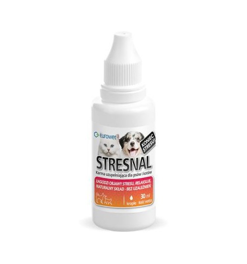 Eurowet Stresnal 30ml-karma uzupełniająca dla psów i kotów łagodząca objawy stresu