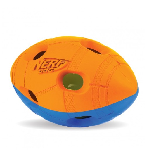Nerf Świecąca piłka footballowa NERF LED, mała, niebieska/pomarańczowa
