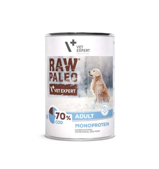 Vet Expert Raw Paleo Adult Cod 400g - karma mokra dla dorosłych psów z dorszem