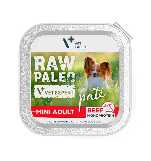 Vet Expert Raw Paleo Pate Mini Adult Beef 150g - pasztet z wołowiny dla dorosłych psów