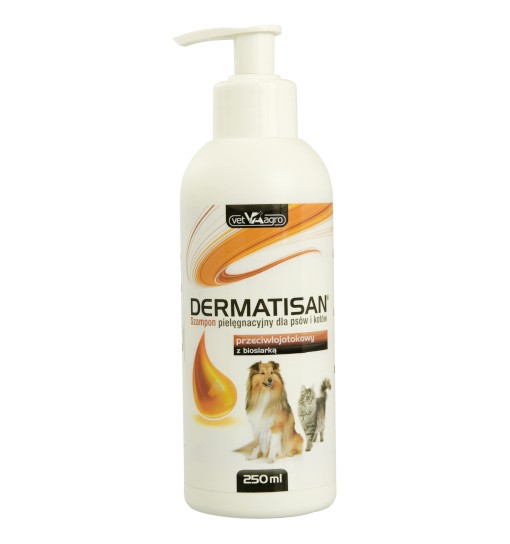 Vet-Agro Dermatisan szampon przeciwłojotokowy z biosiarką 250ml - dla psów i kotów