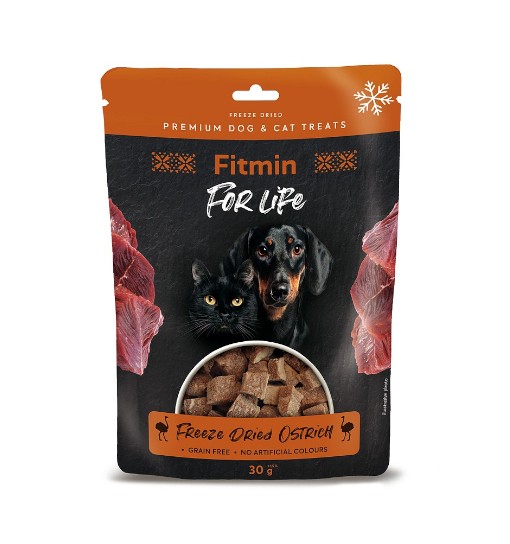 Fitmin Freeze dried ostrich 30g - przysmak mięsny dla psów i kotów struś
