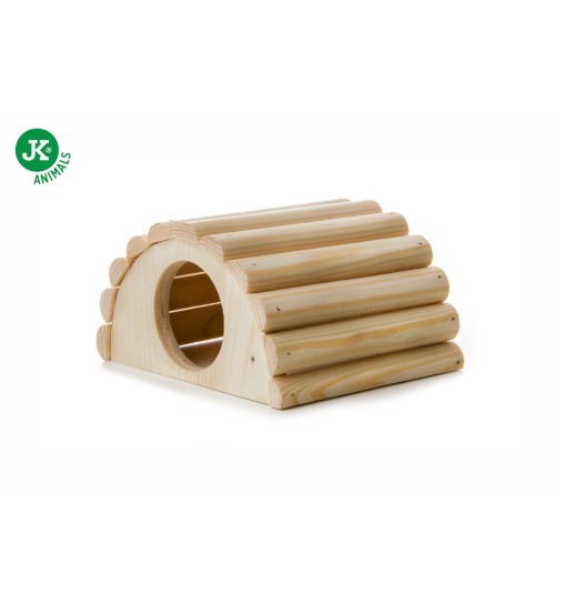 JK Animals Drewniane iglo z litego drewna dla chomików , 15×14×9 cm