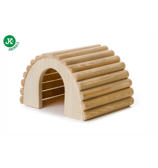 JK Animals Drewniane iglo z litego drewna dla świnek morskich, 22×17×14 cm
