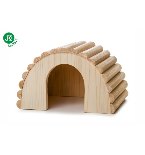 JK Animals Drewniane iglo z litego drewna dla królików, 30×20×17 cm