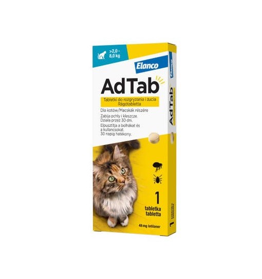 Elanco AdTab Cat 48mg (2-8kg) 1 tabletka