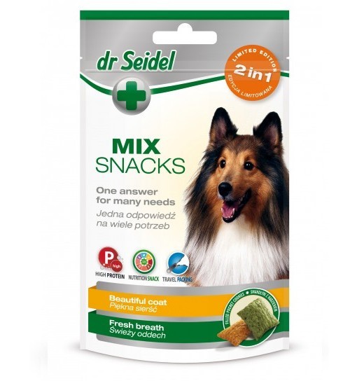 Smakołyki dr Seidla MIX 2w1 dla psów na piękną sierść & świeży oddech 90g