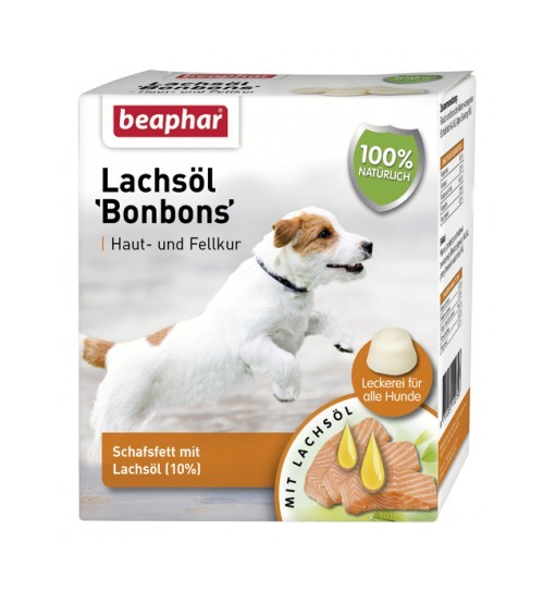 Beaphar LACHSÖL BONBONS - praliny dla psa z łososiem 245g