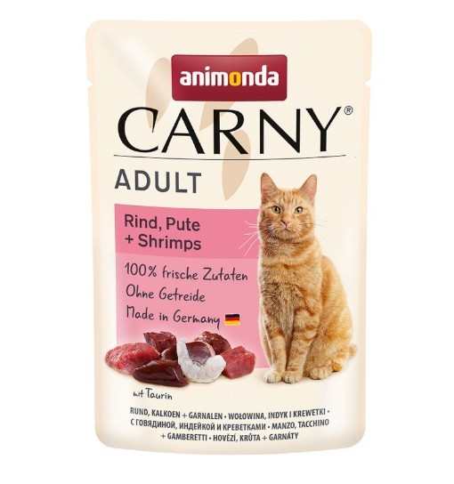 Animonda CARNY adult cat saszetka 85g - wołowina/indyk/krewetki