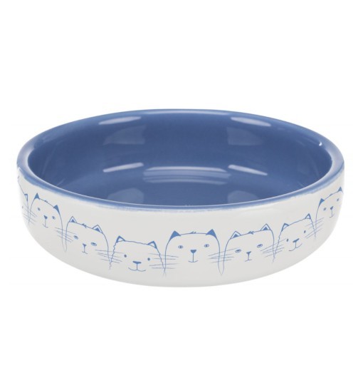 Trixie Miska ceramiczna dla kota 0,3l - biało/jasnoniebieska